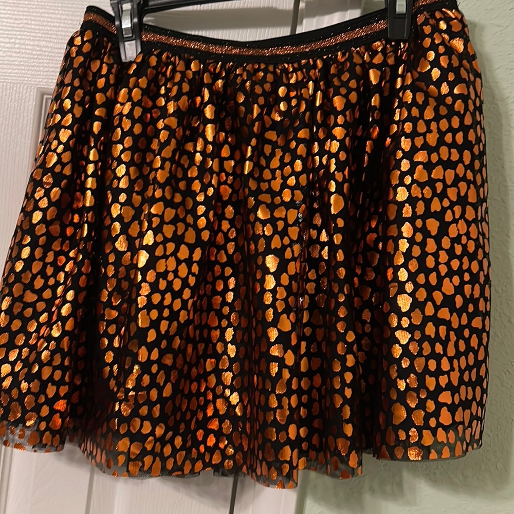 Women’s tutu skirt cute shiny color orange /black inner lining